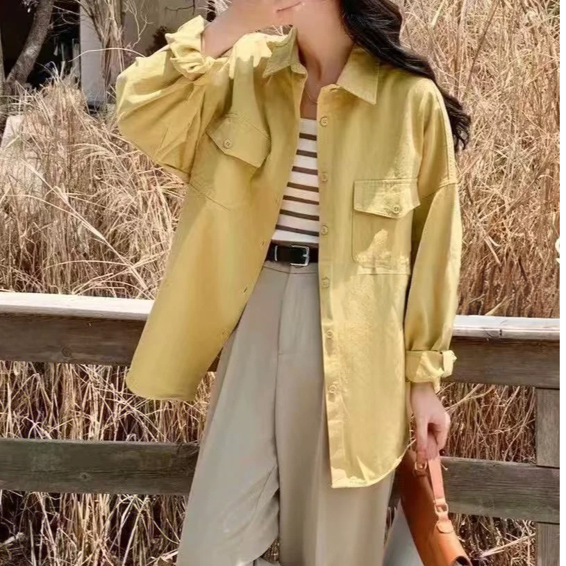 383春款时尚休闲百搭宽松女衬衫外套