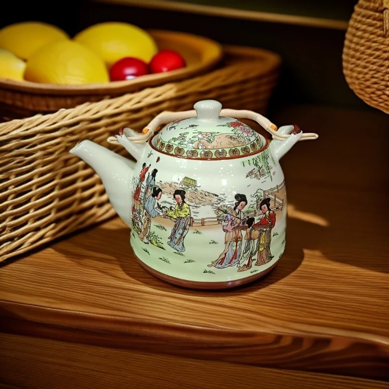 【景宝元陶瓷】JZGF-十二金钗茶壶900ML