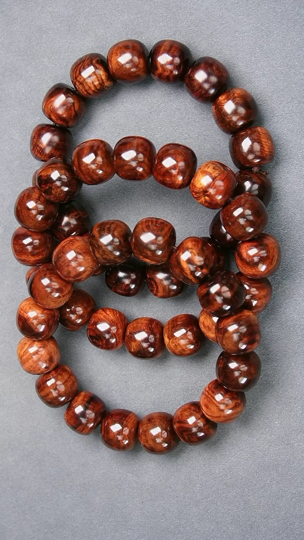 黄花梨/降香黄檀手串/手链13/14抱板料褶皱水波留疤多样性发一