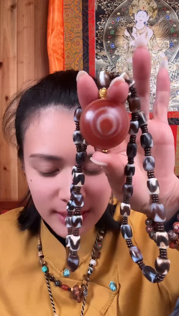 铁合金花岗石藏式风格珠串