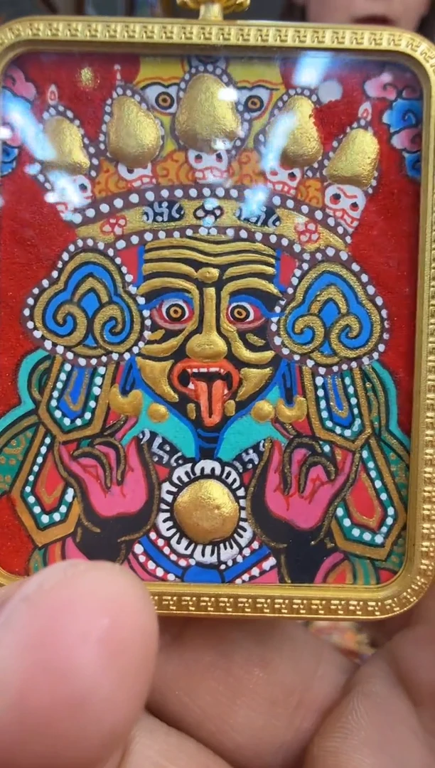 吊坠红唐扎老师-热贡纯手绘唐卡