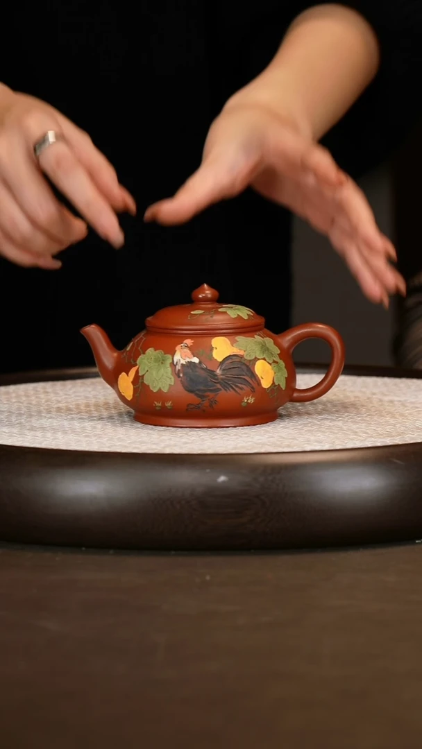 【赵小俊】扁樱 贡局朱泥 230c+柴烧杯