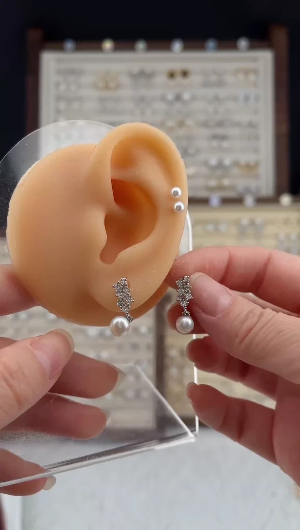 合金耳饰淡水珍珠2