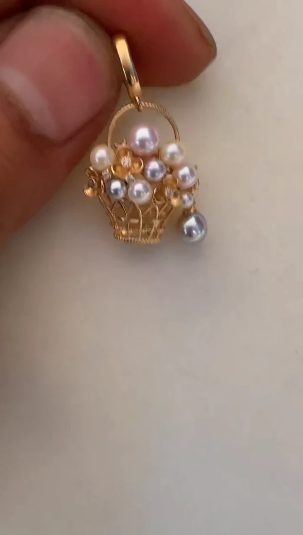 海水珍珠银S925镶嵌颈饰吊坠