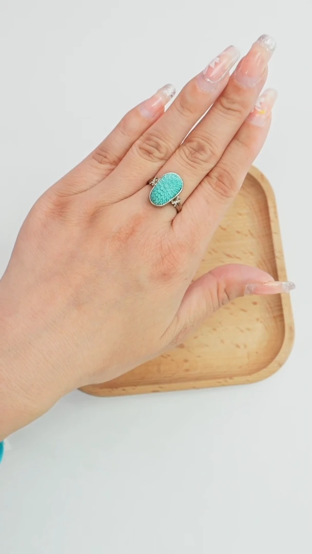 绿松石未镶嵌戒指发货一件