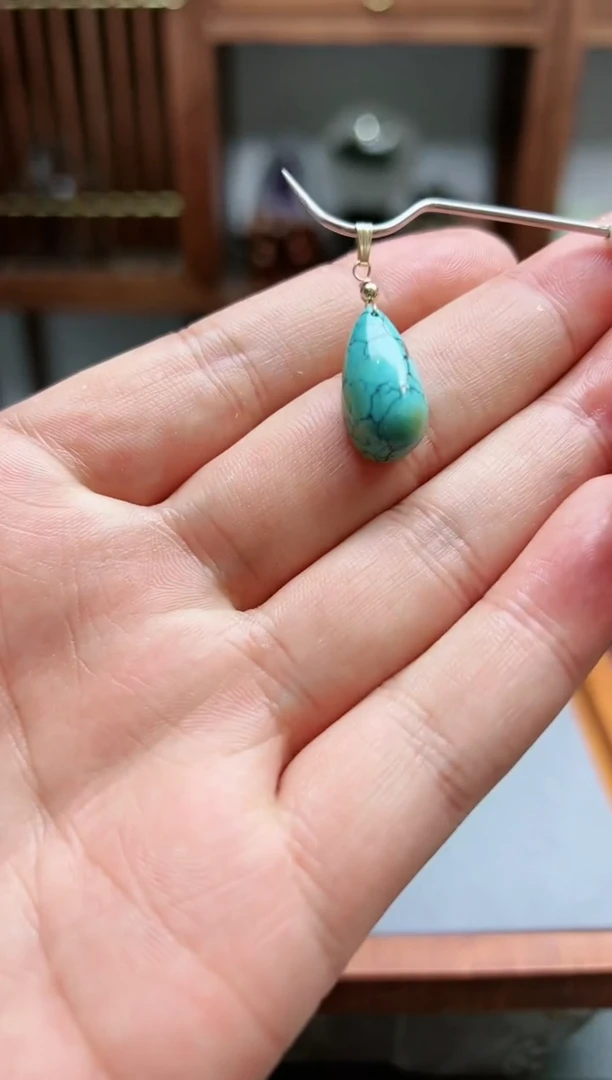 【闪购商品】绿松石吊坠合金松石吊坠*1 QJG赠链