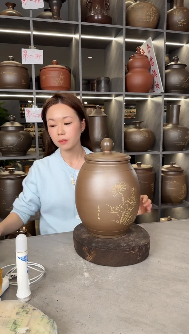 【闪购商品】罐本陶手作泥兴陶1.5斤装茶叶罐手工痕迹