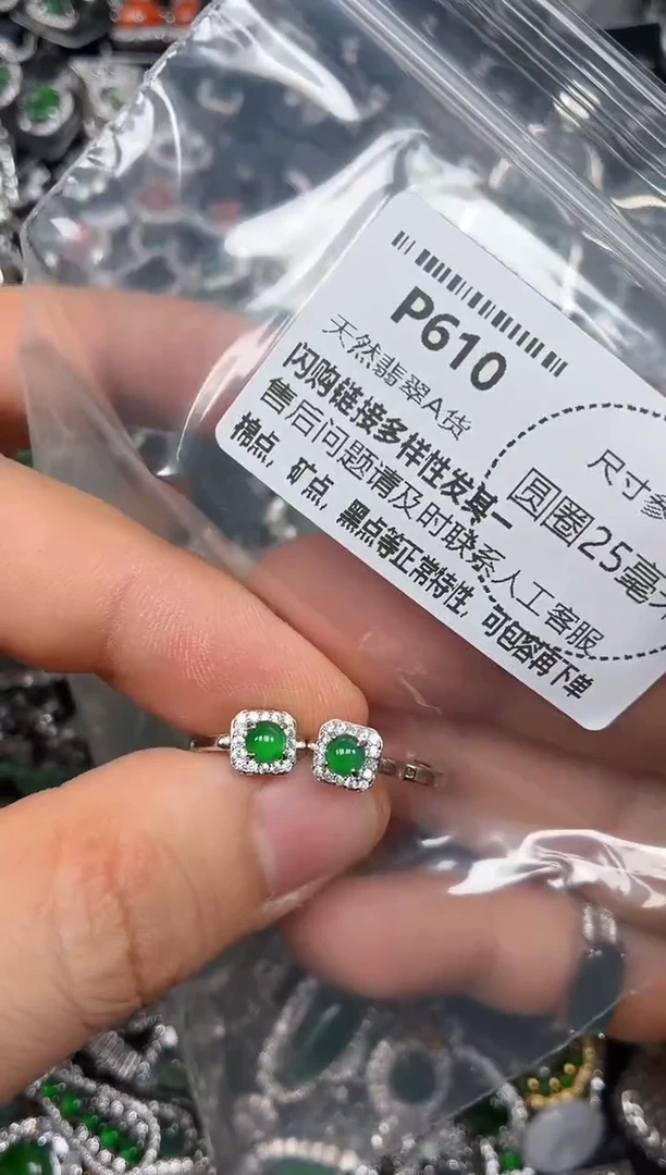颈饰未镶嵌翡翠P610耳扣