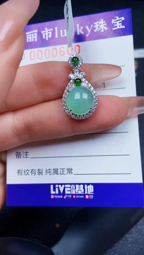 翡翠银S925镶嵌颈饰0600