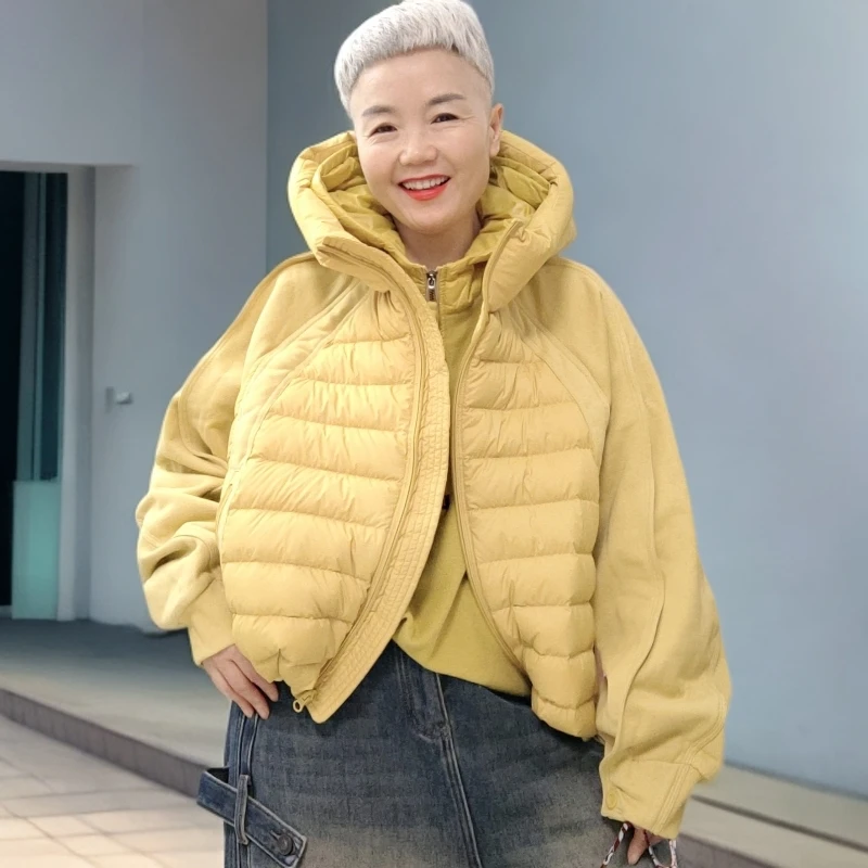 时尚减龄拼接短款棉服