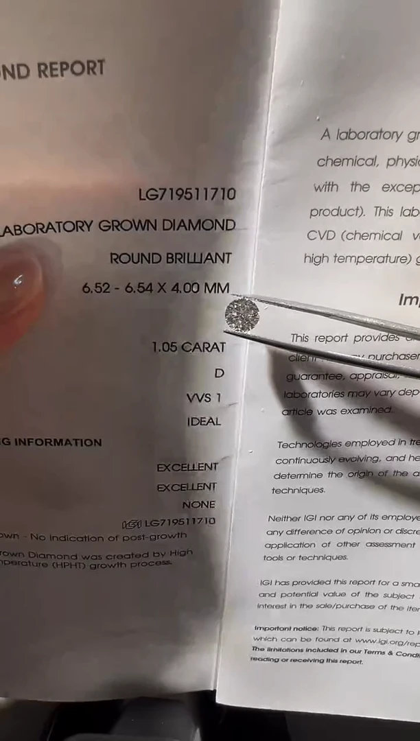 裸石合成钻石LG1710   1.05ct
