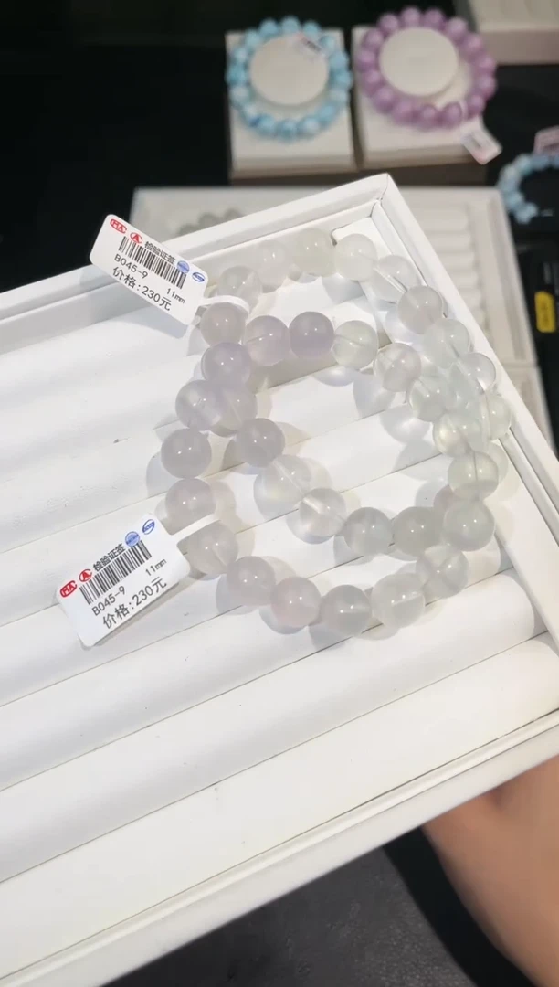 【闪购商品】萤石手链未镶嵌多样性发一Q73奶绿11mm