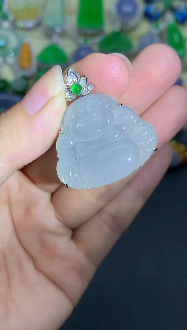 颈饰18K金镶嵌翡翠575-春日珠宝