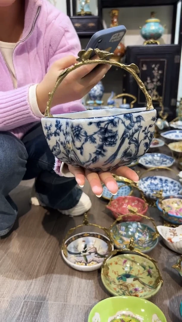 陶瓷陶瓷小水果篮