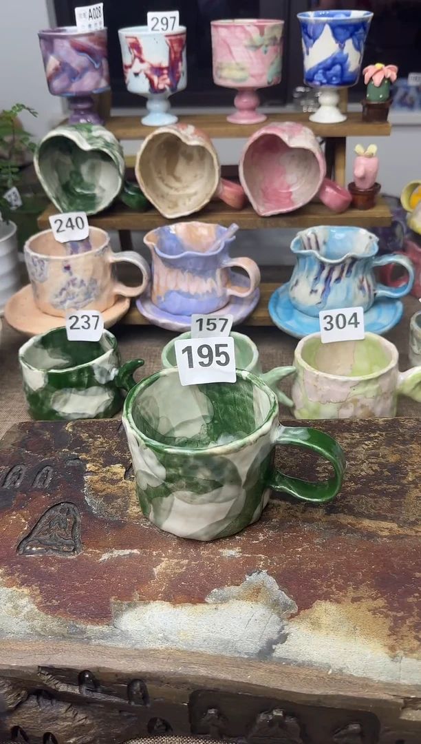 杯子景德镇高温颜色釉杯杯【带铁黑点是正常现象介意勿拍】