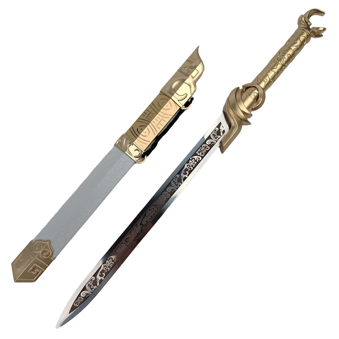 【天子】破月剑杉木烤漆剑桥合金装饰手柄不锈钢剑身不开刃工艺品