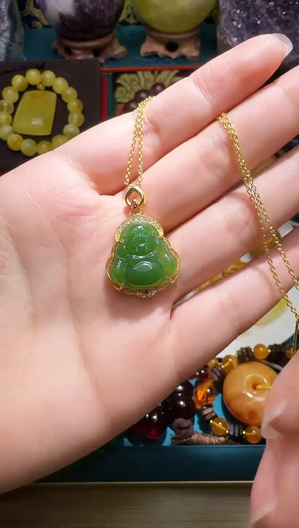 颈饰未镶嵌和田玉多样性发一件 351