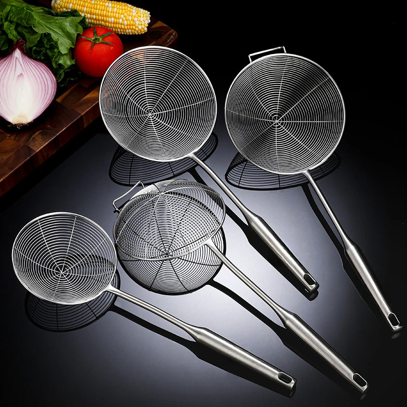 加厚防烫304不锈钢大漏勺捞面勺家用厨房过滤网漏网火锅神器笊篱