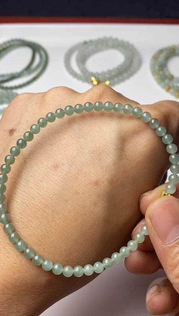 未镶嵌定制翡翠冰晴底手串卡4