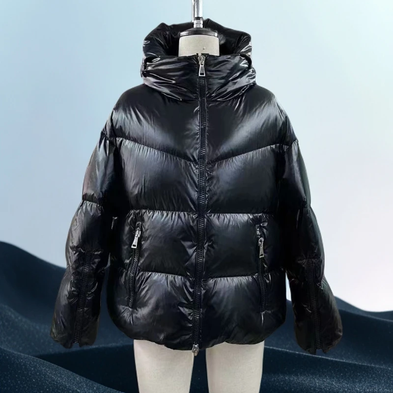 丽姐服饰—连帽黑色短款时尚外套