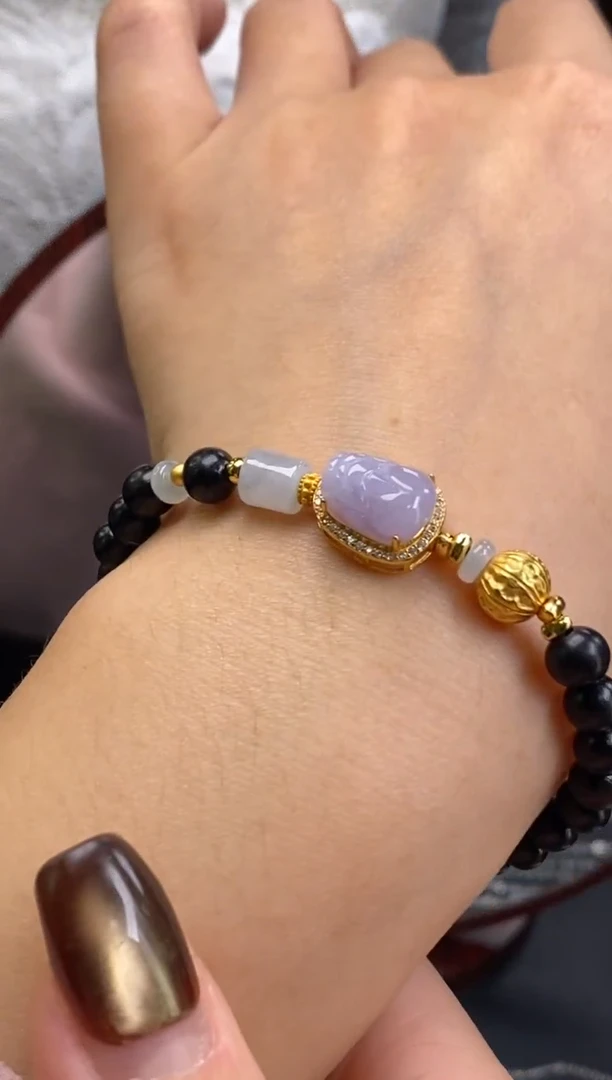 颈饰银S925镶嵌翡翠净货16394