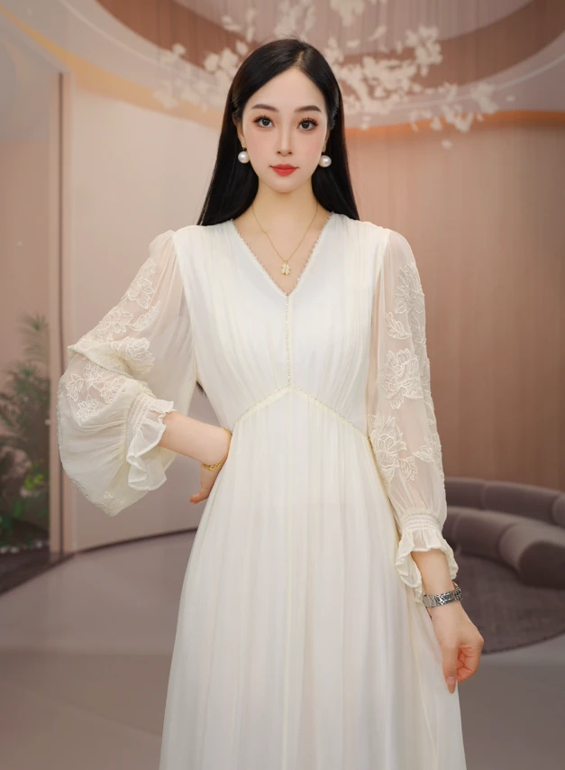 【沐沐家】25198夏季2025新款气质显瘦真丝连衣裙