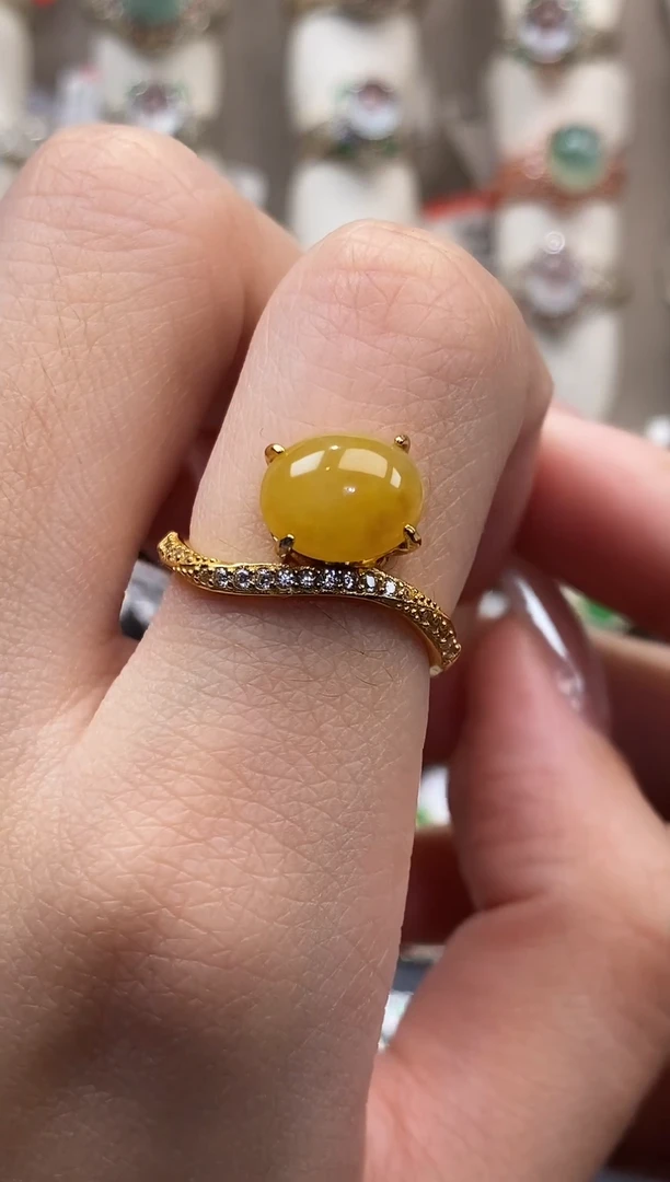 银S925镶嵌戒指翡翠天然A货翡翠114