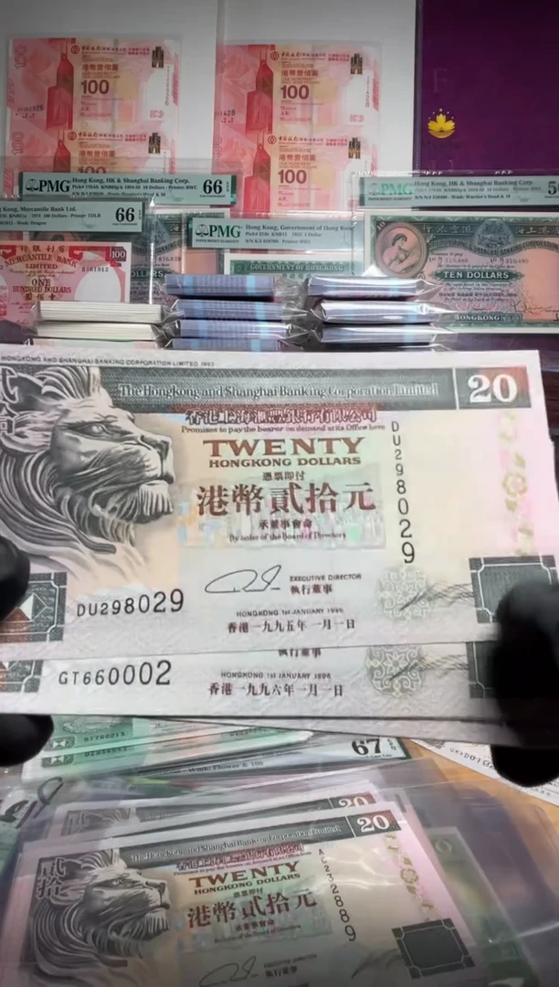 纸96年汇丰侧狮20元（朦胧号）