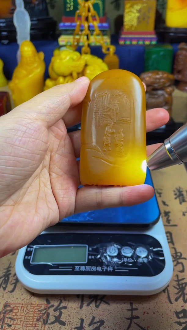 寿山石印石田黄薄意雕随形