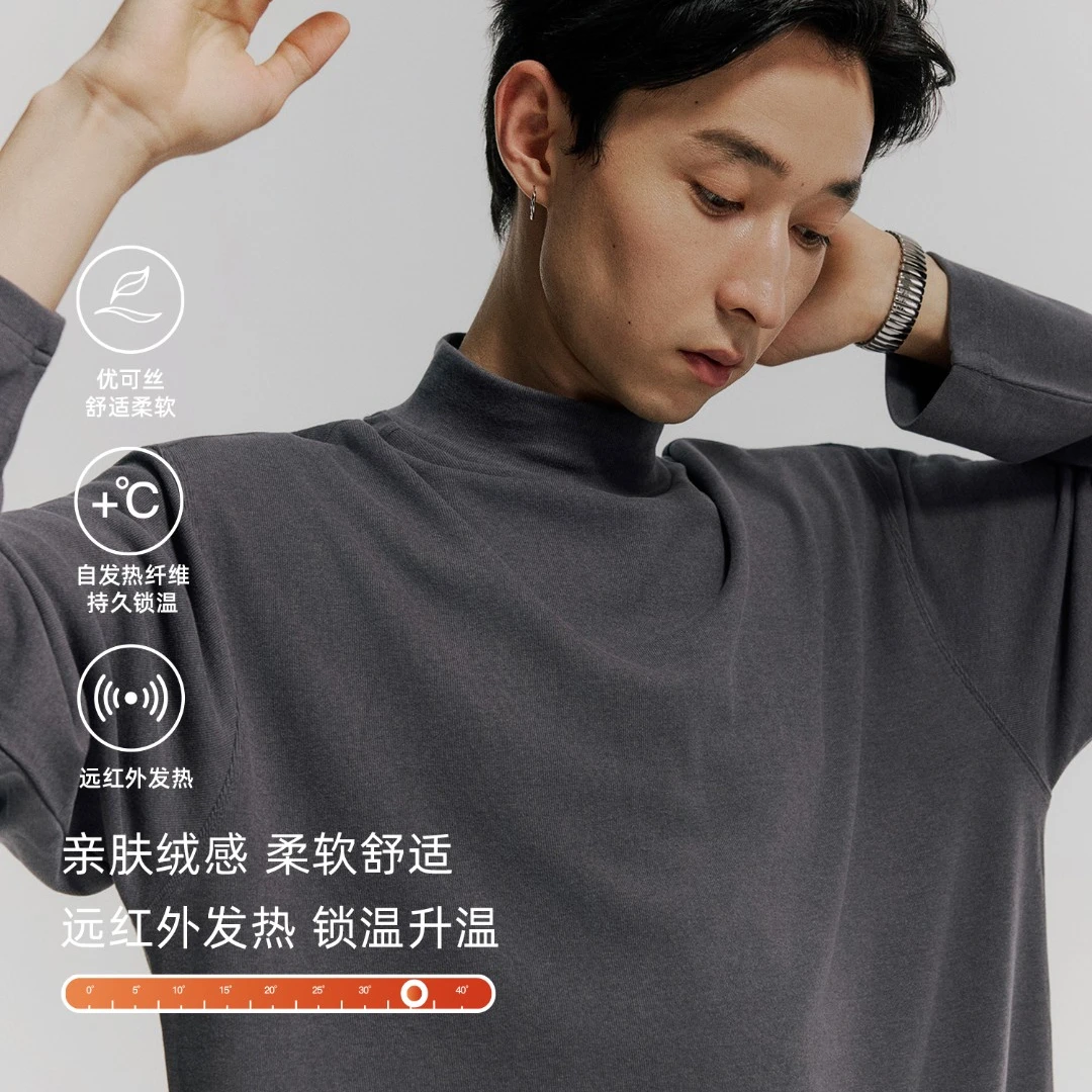 MASSULTI 25AW EcoCosy®自发热暖绒 圆领半高领保暖长袖打底衫