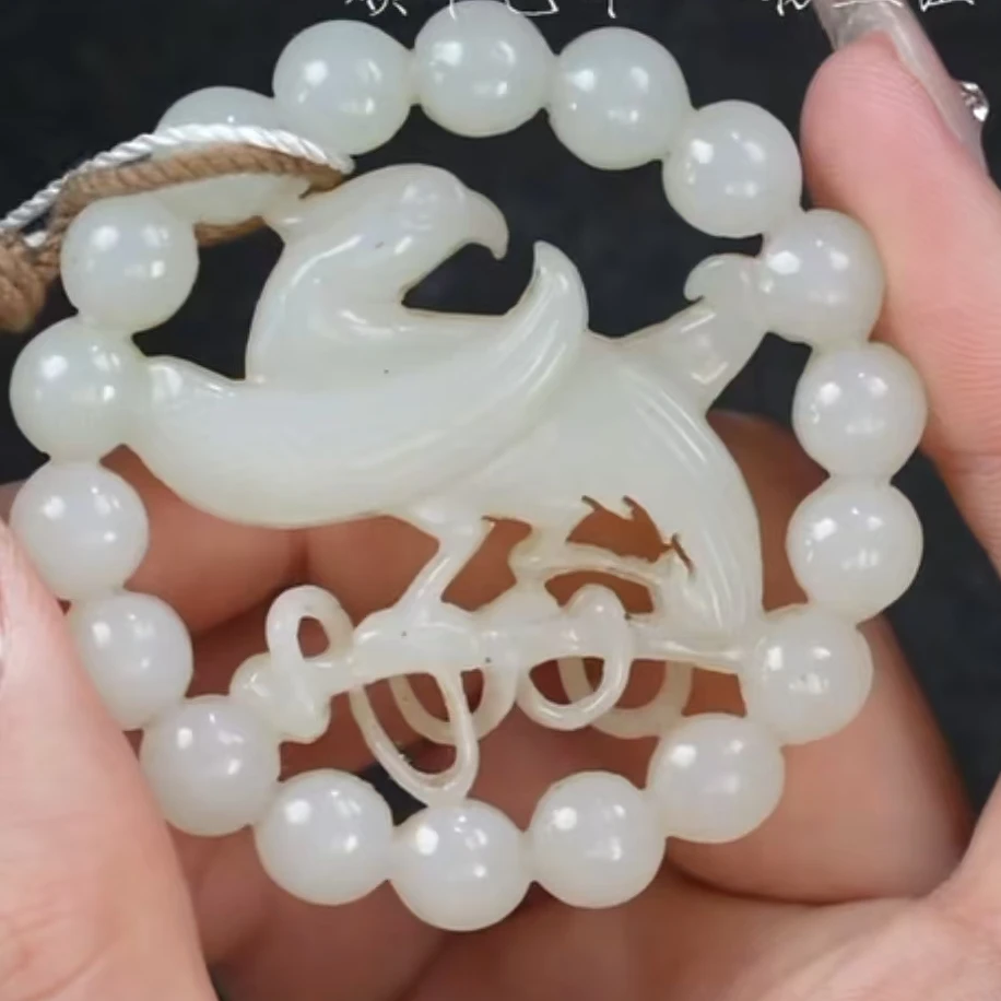 清代和田玉喜鹊报喜牌