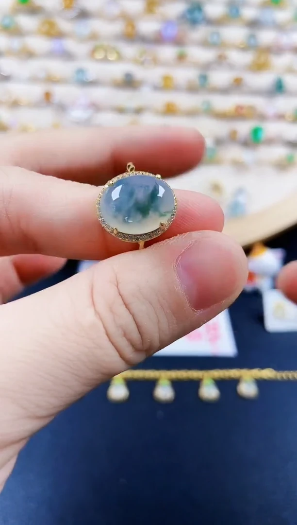 翡翠戒指银S925镶嵌56898