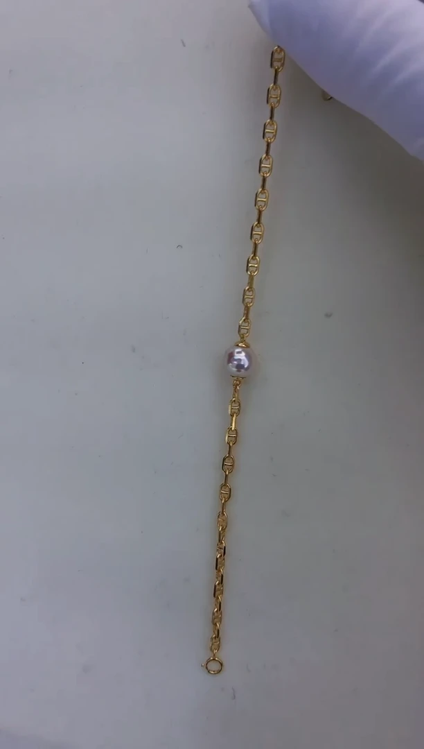 银S925镶嵌海水珍珠饰品设计款手链