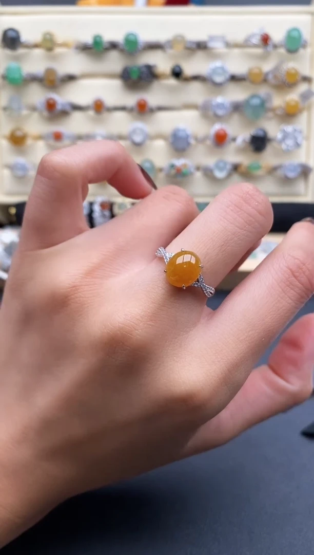 银S925镶嵌戒指翡翠1111111+8