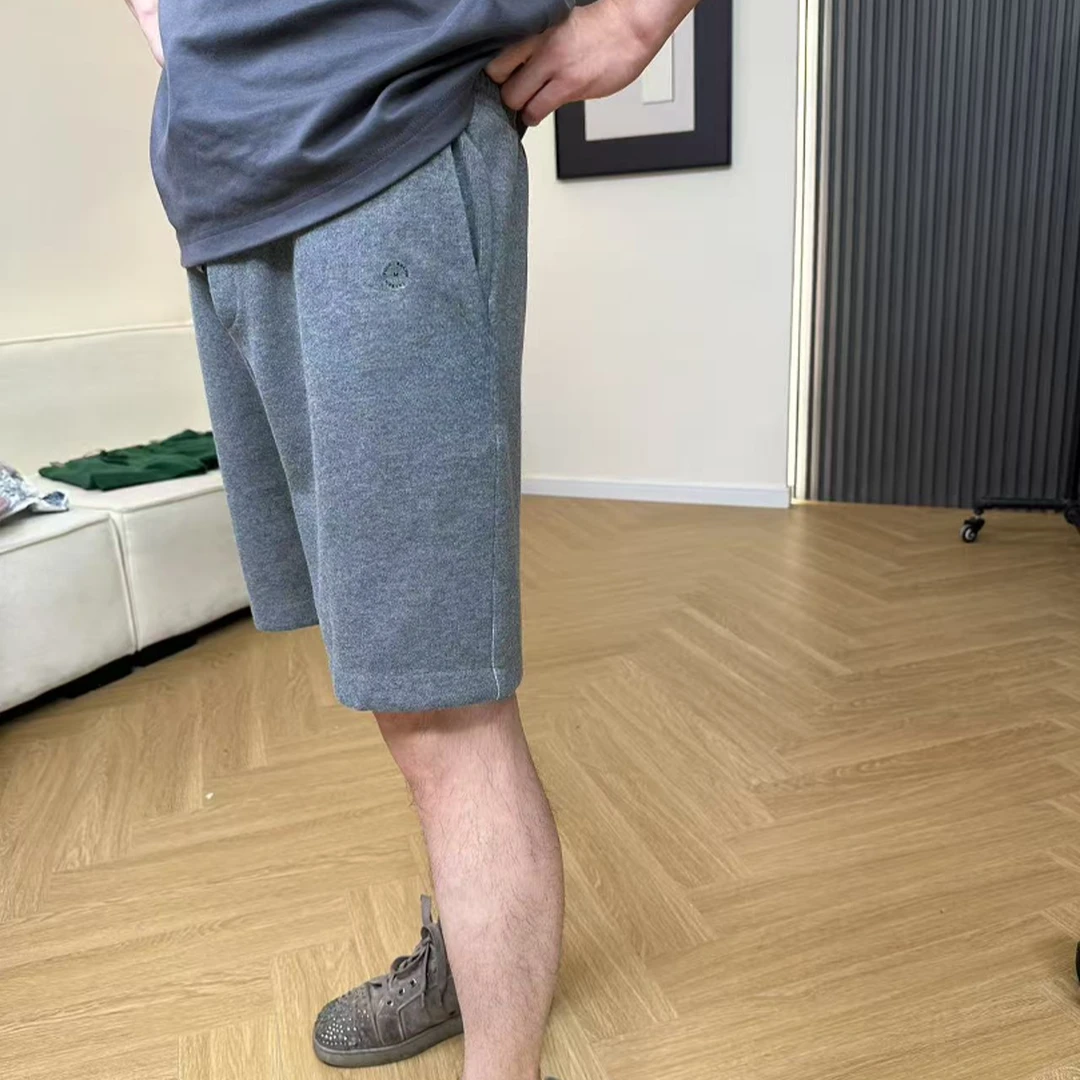 夏季纯色复古五分裤慵懒风简约男士短裤H6944
