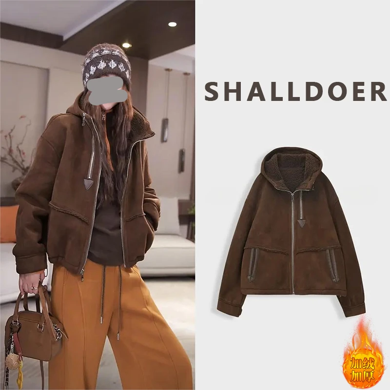 【日暮集】2025冬季加厚双拉链连帽宽松百搭棉服女潮