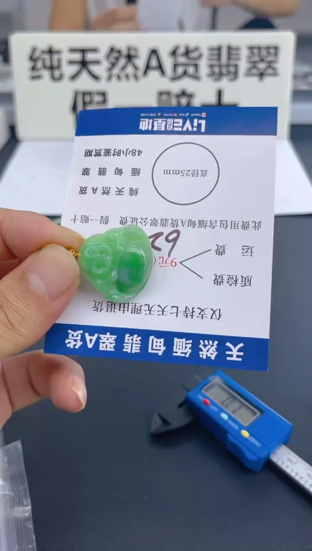 颈饰18K金镶嵌翡翠纯天然缅甸翡翠A货