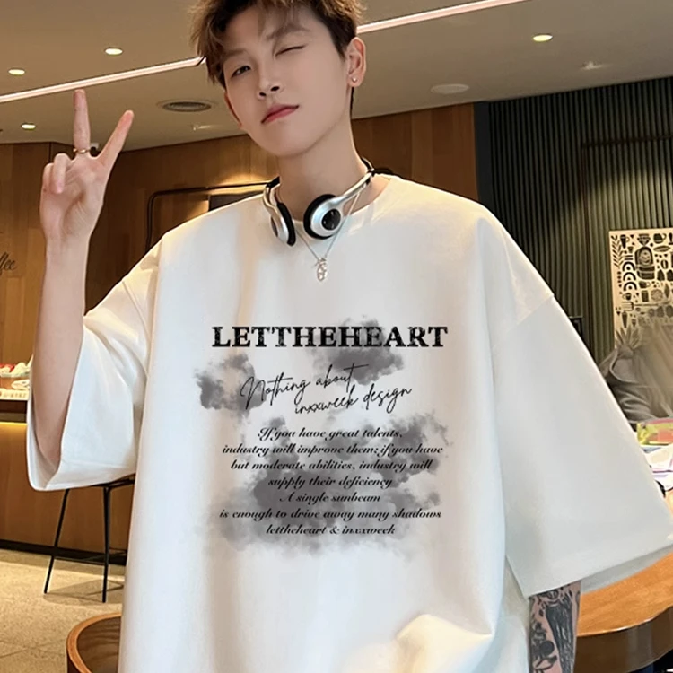 300斤特大码美式高街仿麂皮重磅短袖男女夏季新款潮牌宽松显瘦T恤