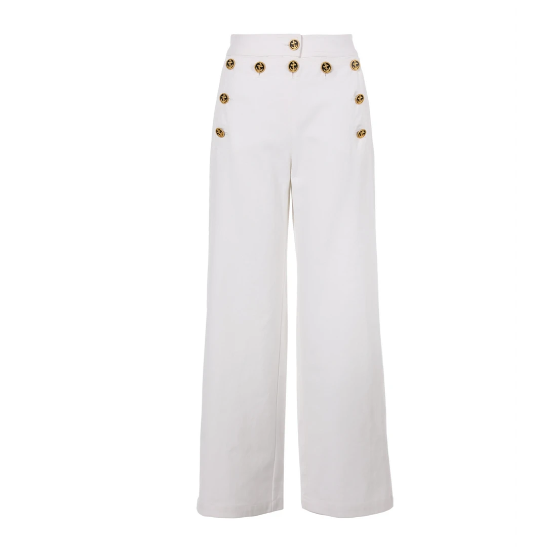 0034贴片白色船锚牛仔裤