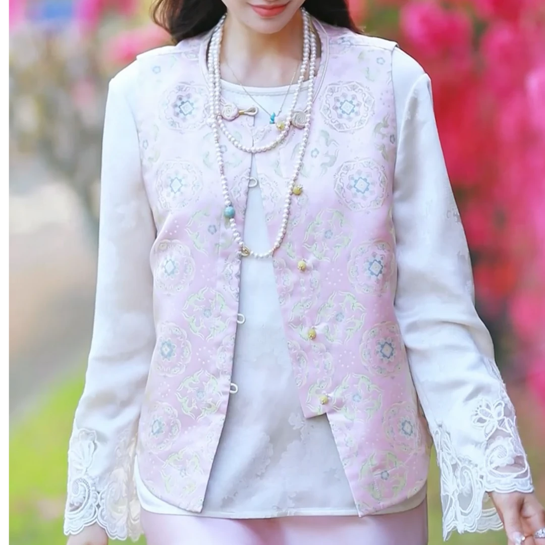 《佩佩定制》《宝相奔鹿》时尚中国风气质新中式双面双穿马甲4316