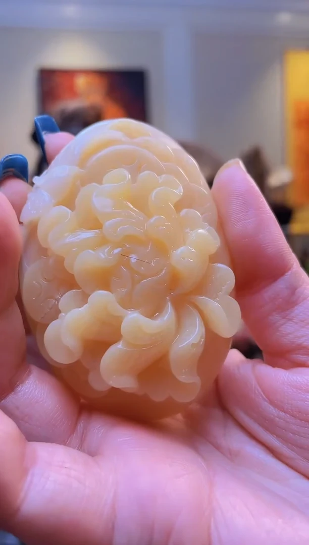 吊坠白玉菩提米***七CQ牡丹花吊坠