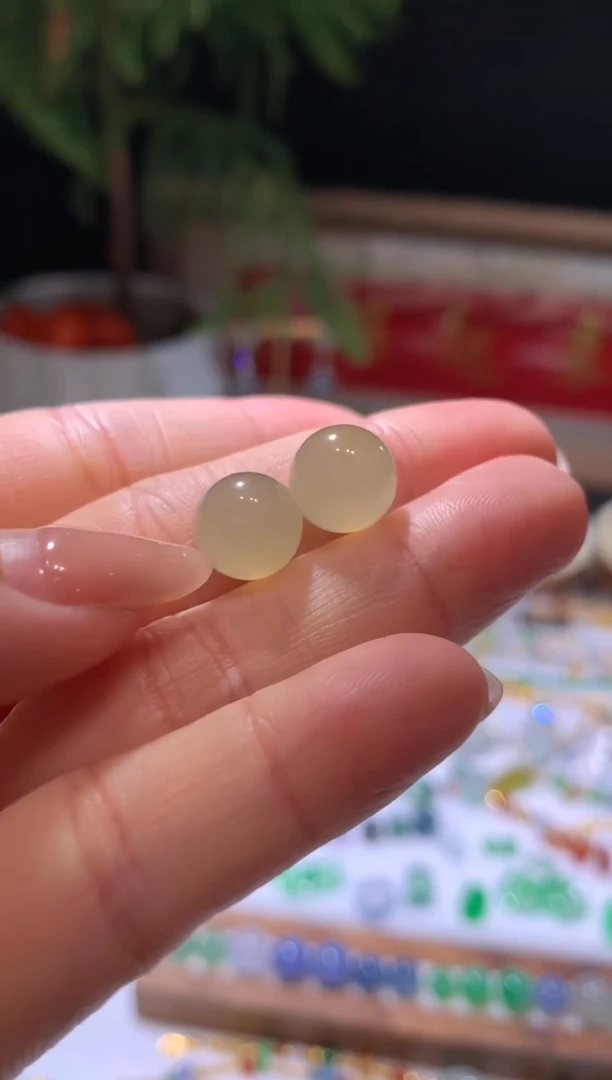 未镶嵌定制翡翠9.7雪梨黄珠子一颗多样性发货一件发货