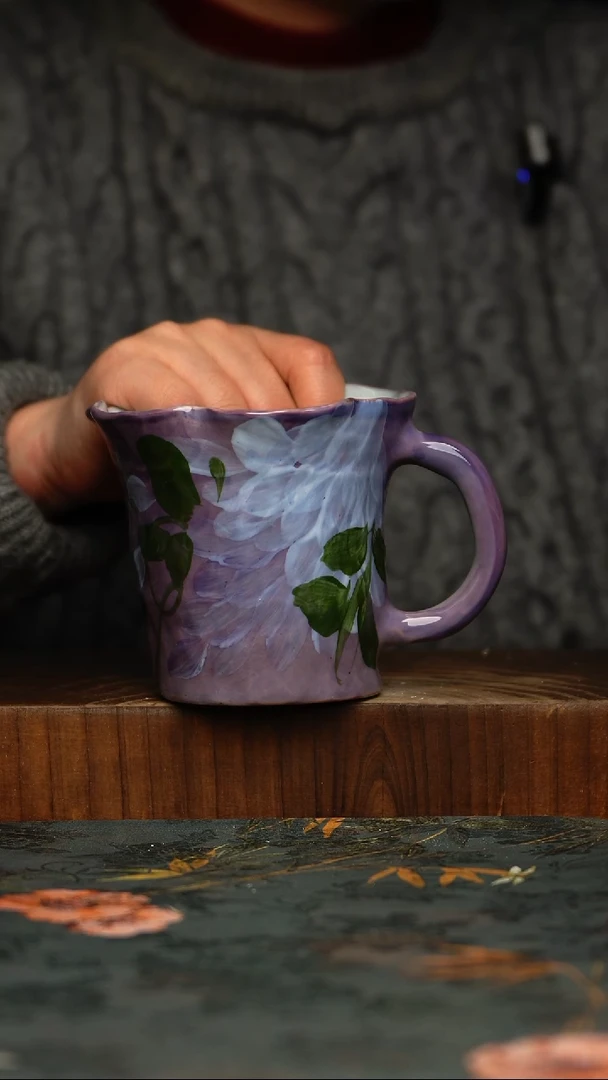 瓷片釉下彩手工手绘同款陶器