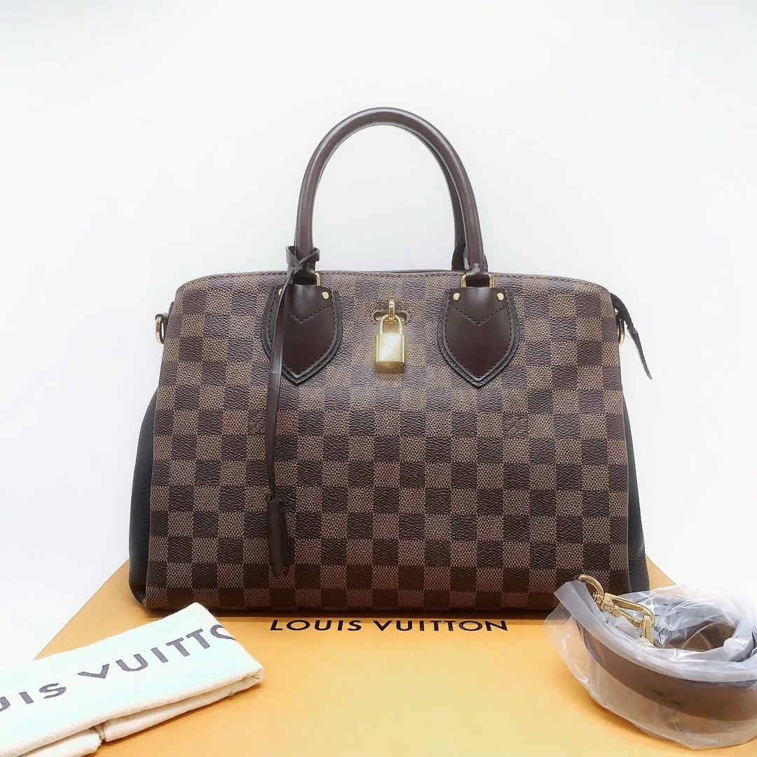 95新 LouisVuitton/路易威登 闲置黑色棋盘格单肩包C21392 2959