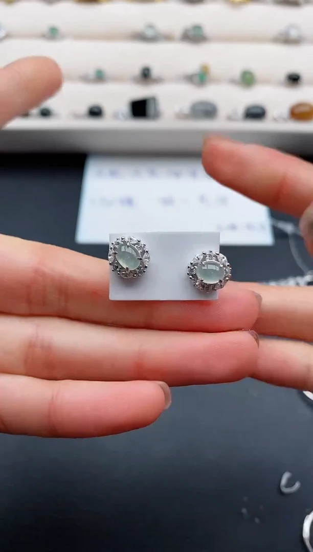 银S925镶嵌戒指翡翠66666666+8