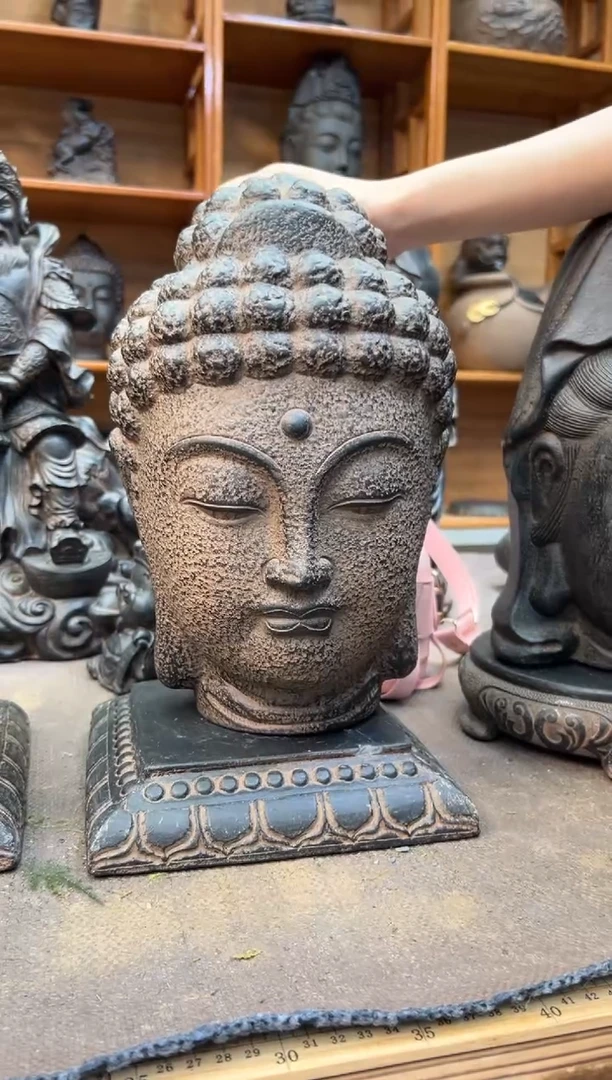 陶土【火山泥】大佛首+莲花底座