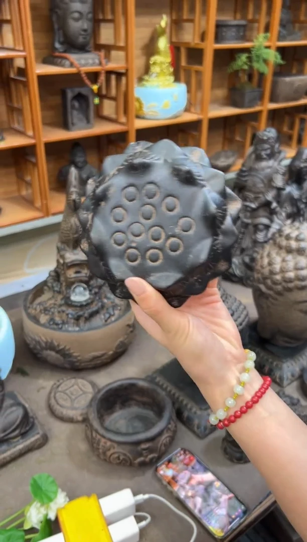 陶土【火山泥】莲蓬实心底座