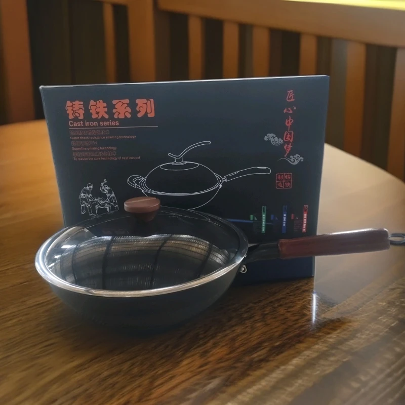 国章0116防滑聚能铸铁炒锅炒勺32CM