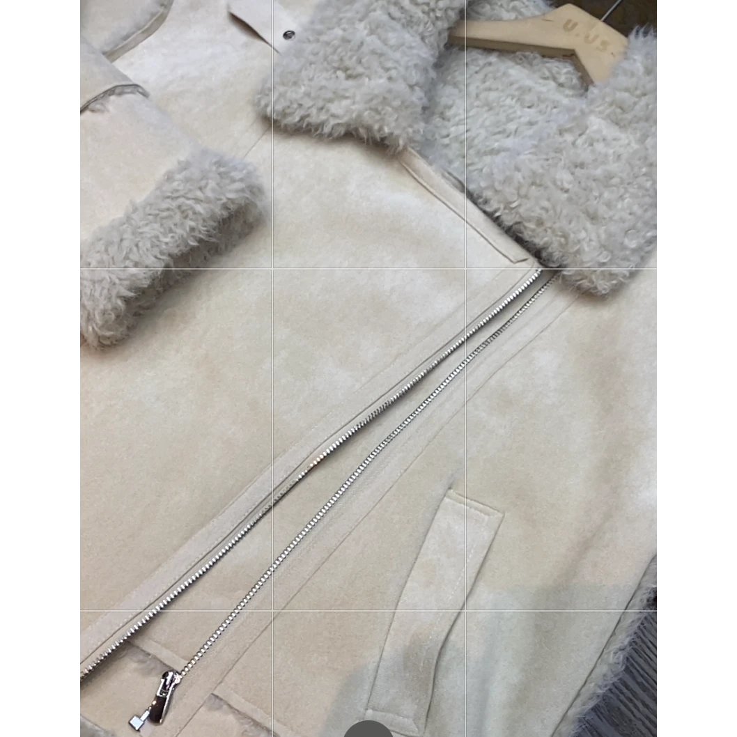 毛毛外套时尚韩系复古轻奢高级感女款保暖皮毛一体加厚翻领