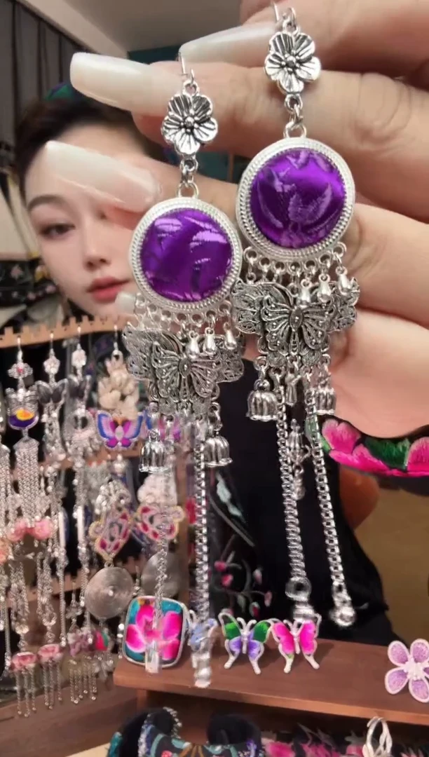 刺绣纯手工民族风刺绣耳环